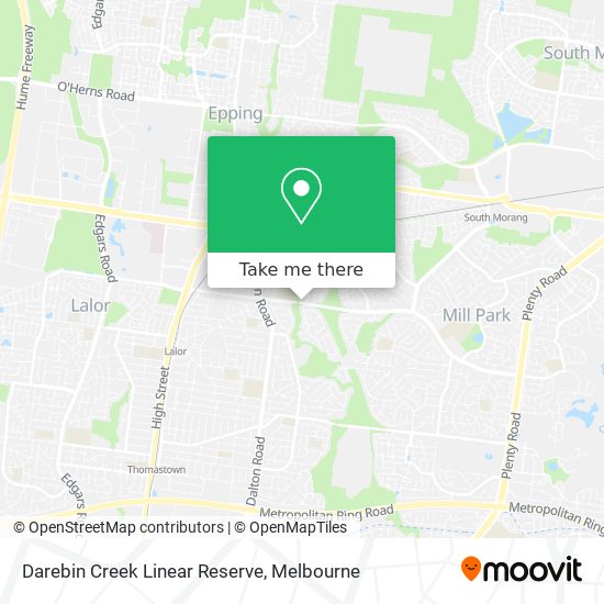 Darebin Creek Linear Reserve map