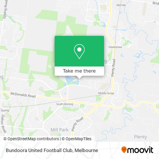 Bundoora United Football Club map