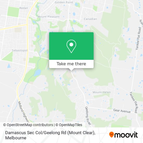 Damascus Sec Col / Geelong Rd (Mount Clear) map