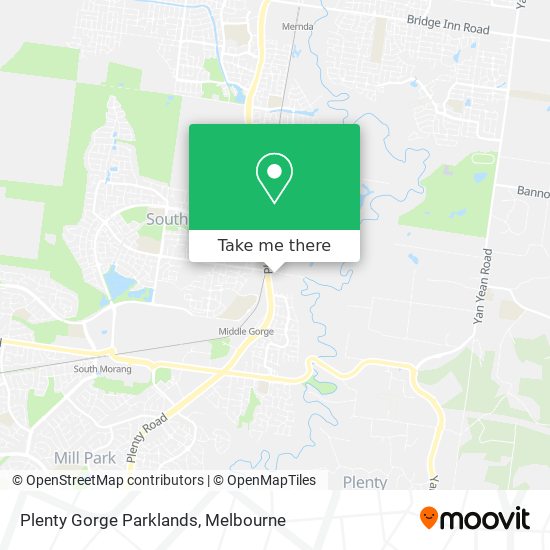 Plenty Gorge Parklands map