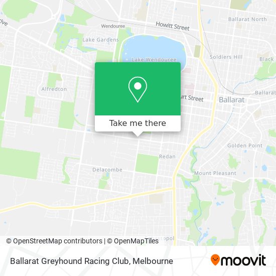 Ballarat Greyhound Racing Club map