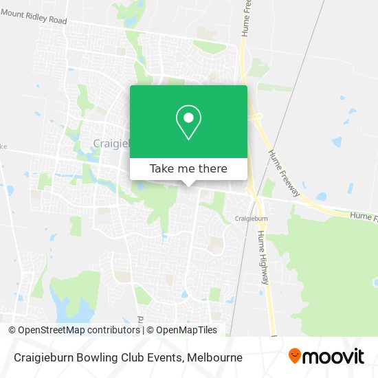 Craigieburn Bowling Club Events map