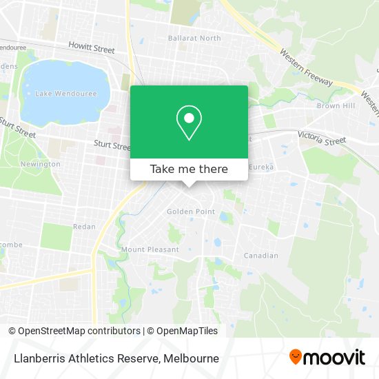 Llanberris Athletics Reserve map