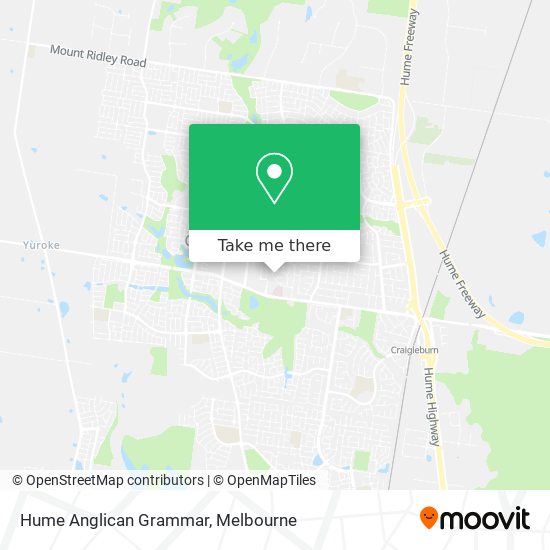 Hume Anglican Grammar map