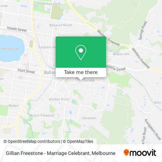 Gillian Freestone - Marriage Celebrant map