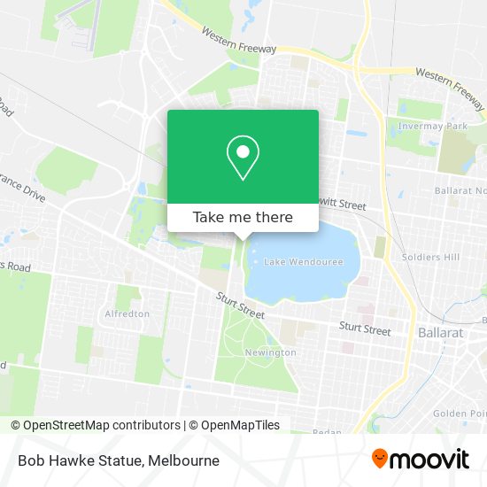 Bob Hawke Statue map
