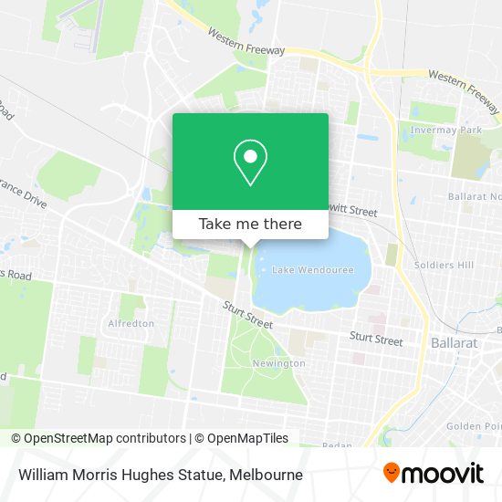 Mapa William Morris Hughes Statue