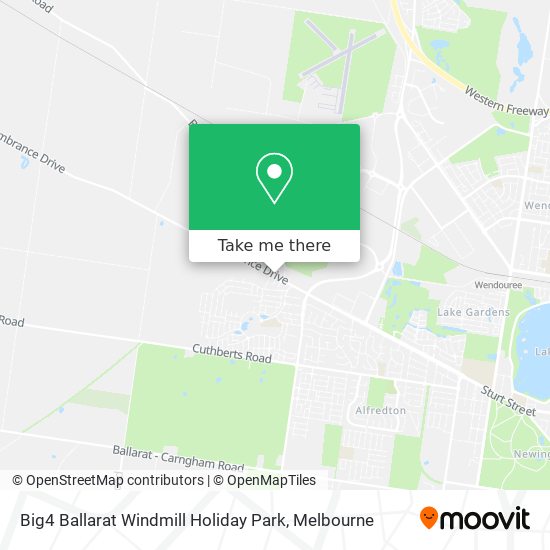 Big4 Ballarat Windmill Holiday Park map