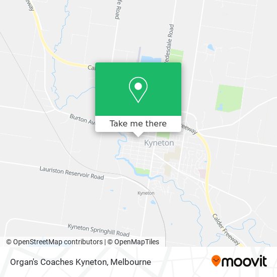 Organ's Coaches Kyneton map