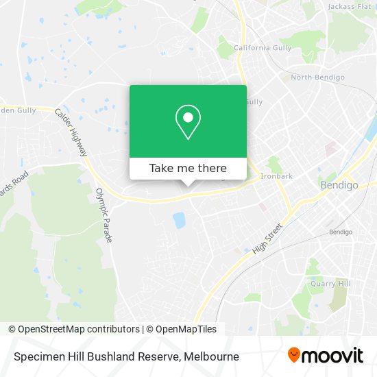 Specimen Hill Bushland Reserve map