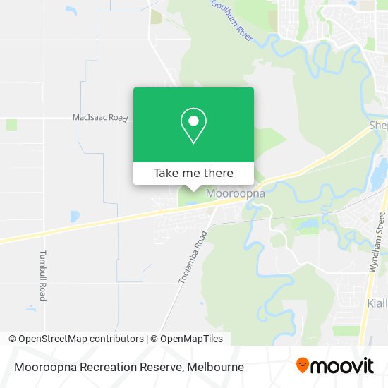 Mooroopna Recreation Reserve map