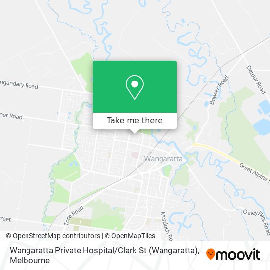Mapa Wangaratta Private Hospital / Clark St