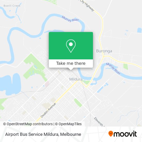 Airport Bus Service Mildura map