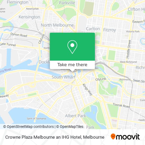 Mapa Crowne Plaza Melbourne an IHG Hotel