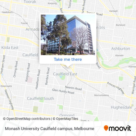 Monash University Caulfield campus map