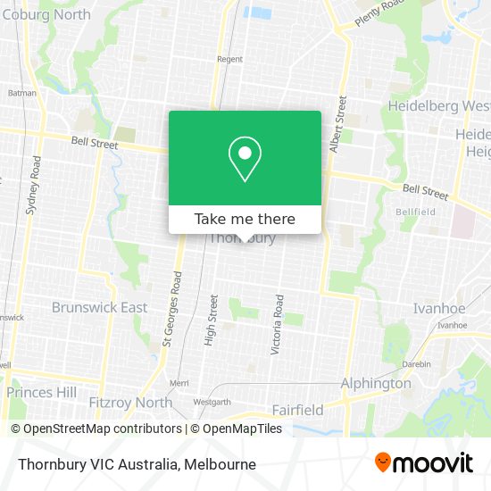 Mapa Thornbury VIC Australia