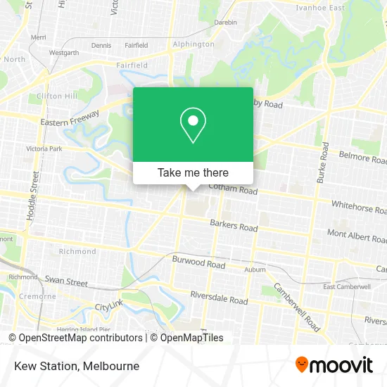 Mapa Kew Station