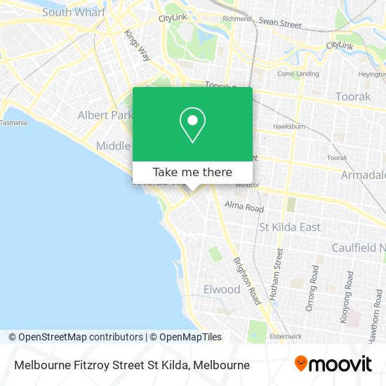 Mapa Melbourne Fitzroy Street St Kilda