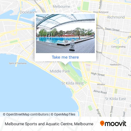 Mapa Melbourne Sports and Aquatic Centre