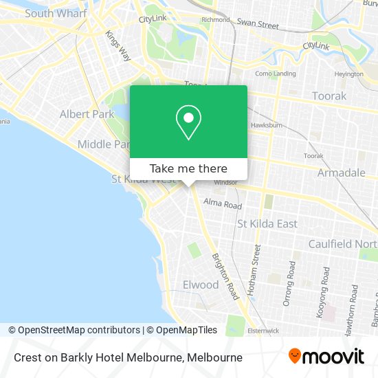 Crest on Barkly Hotel Melbourne map