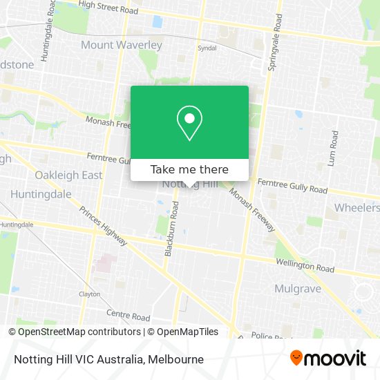 Notting Hill VIC Australia map