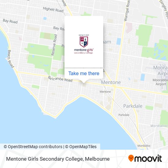 Mapa Mentone Girls Secondary College