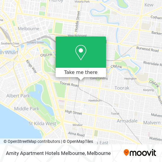 Mapa Amity Apartment Hotels Melbourne