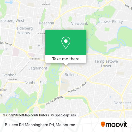 Bulleen Rd Manningham Rd map