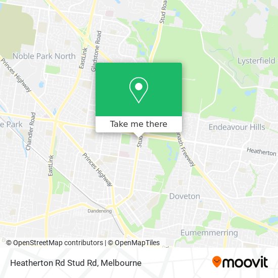 Heatherton Rd Stud Rd map
