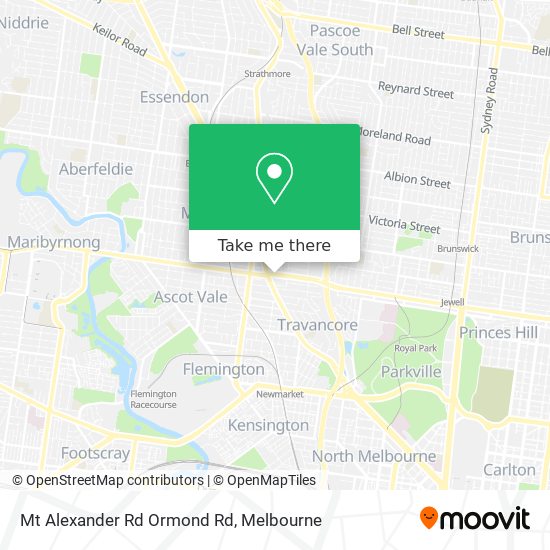 Mt Alexander Rd Ormond Rd map
