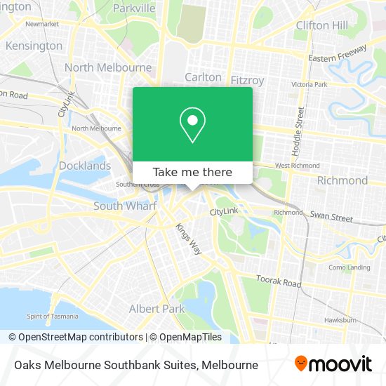 Oaks Melbourne Southbank Suites map