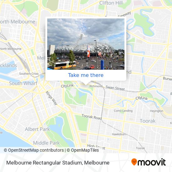 Mapa Melbourne Rectangular Stadium