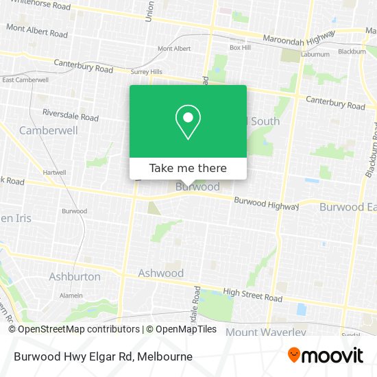 Burwood Hwy Elgar Rd map