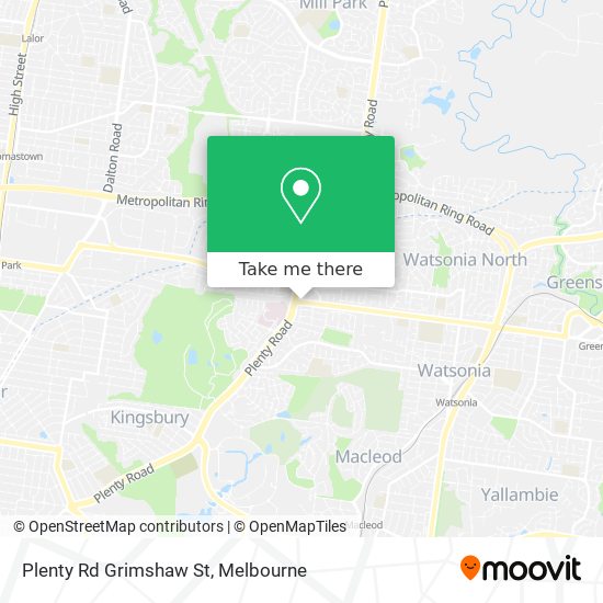 Plenty Rd Grimshaw St map