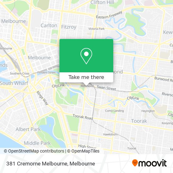381 Cremorne Melbourne map