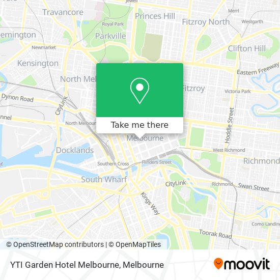 Mapa YTI Garden Hotel Melbourne