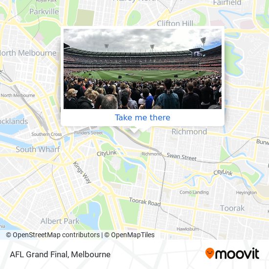 AFL Grand Final map