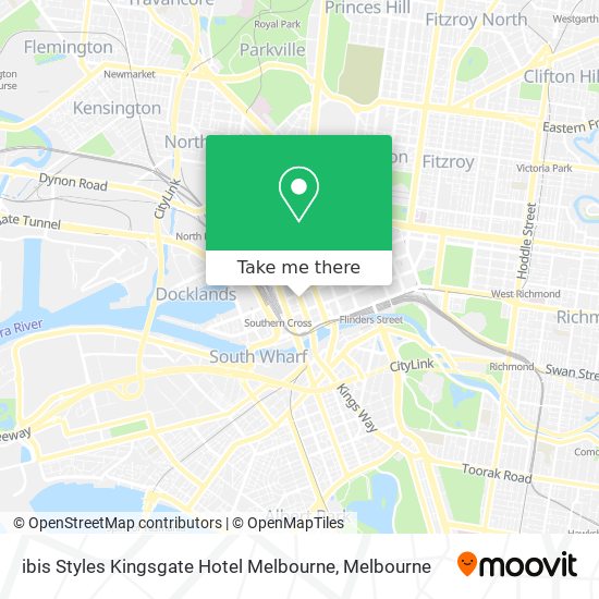 ibis Styles Kingsgate Hotel Melbourne map
