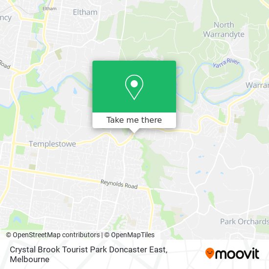 Crystal Brook Tourist Park Doncaster East map