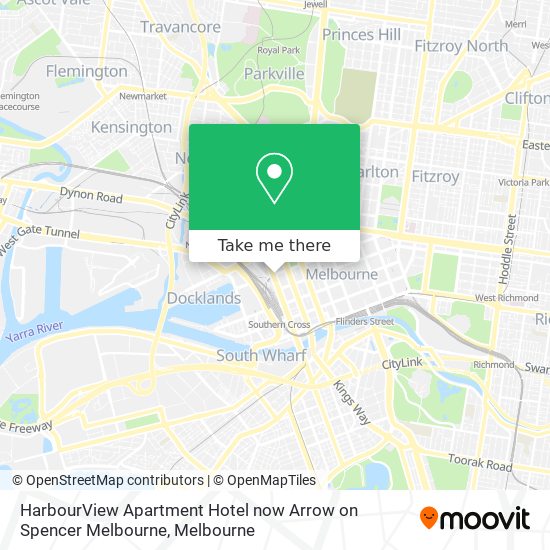 Mapa HarbourView Apartment Hotel now Arrow on Spencer Melbourne