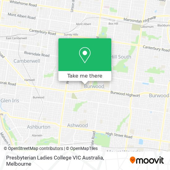 Presbyterian Ladies College VIC Australia map