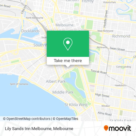 Lily Sands Inn Melbourne map