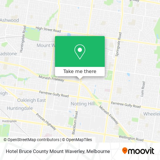 Hotel Bruce County Mount Waverley map