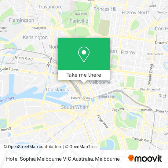 Hotel Sophia Melbourne VIC Australia map