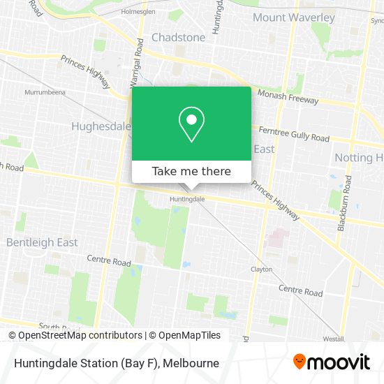 Huntingdale Station (Bay F) map