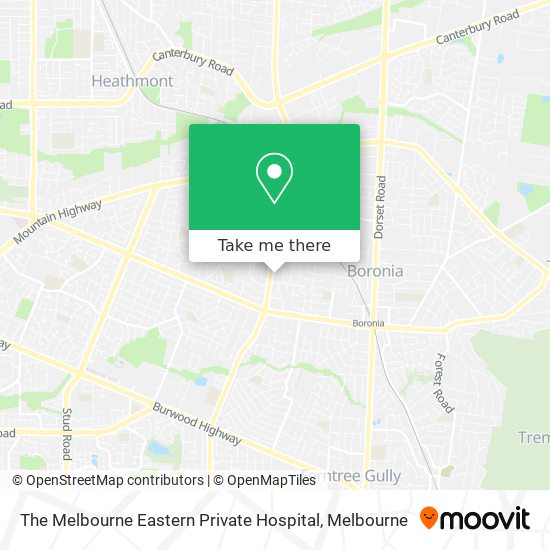 The Melbourne Eastern Private Hospital map