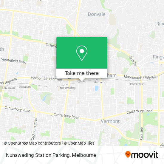 Mapa Nunawading Station Parking