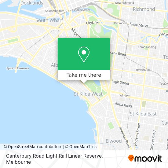 Mapa Canterbury Road Light Rail Linear Reserve