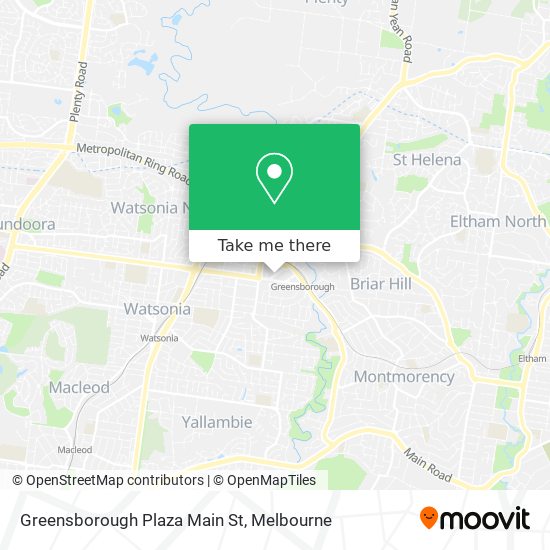 Mapa Greensborough Plaza Main St