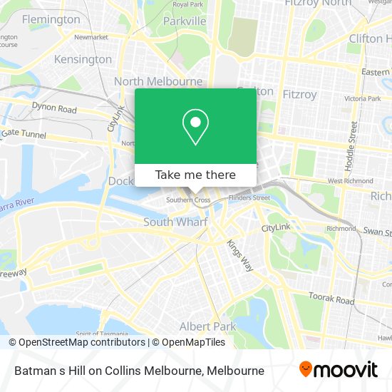 Mapa Batman s Hill on Collins Melbourne